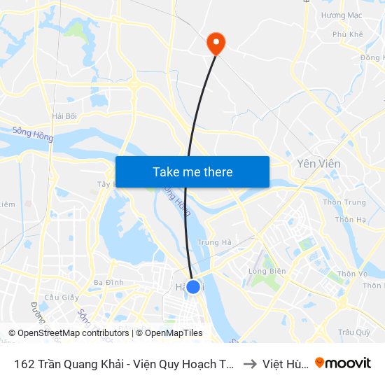 162 Trần Quang Khải - Viện Quy Hoạch Thủy Lợi to Việt Hùng map