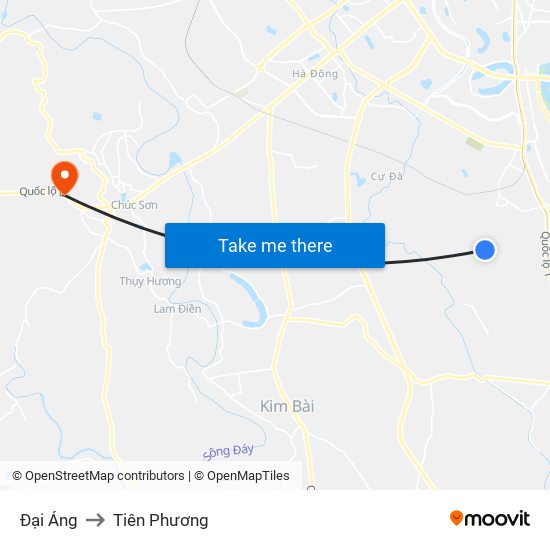 Đại Áng to Tiên Phương map