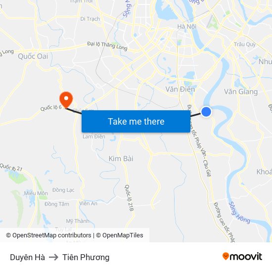 Duyên Hà to Tiên Phương map