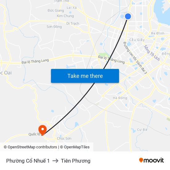 Phường Cổ Nhuế 1 to Tiên Phương map