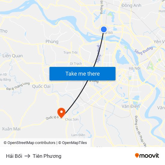 Hải Bối to Tiên Phương map