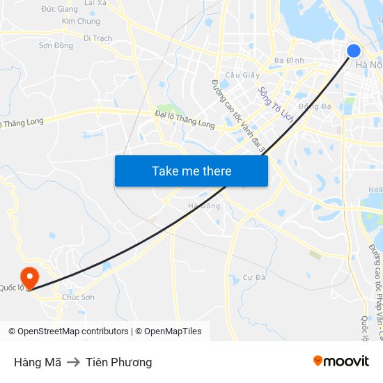 Hàng Mã to Tiên Phương map