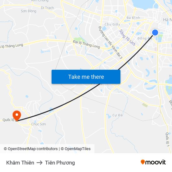 Khâm Thiên to Tiên Phương map