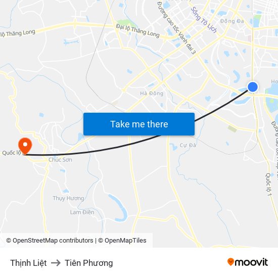 Thịnh Liệt to Tiên Phương map