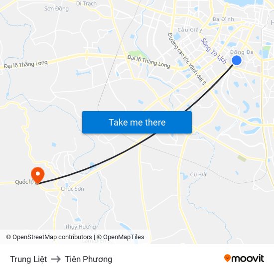 Trung Liệt to Tiên Phương map