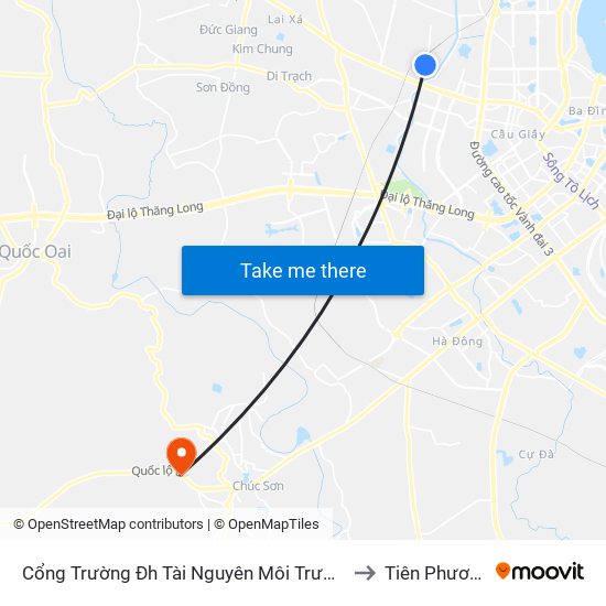 Cổng Trường Đh Tài Nguyên Môi Trường to Tiên Phương map