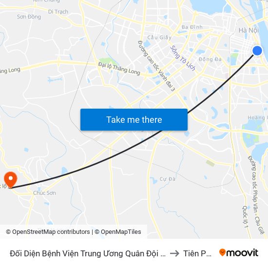 Đối Diện Bệnh Viện Trung Ương Quân Đội 108 - Trần Hưng Đạo to Tiên Phương map