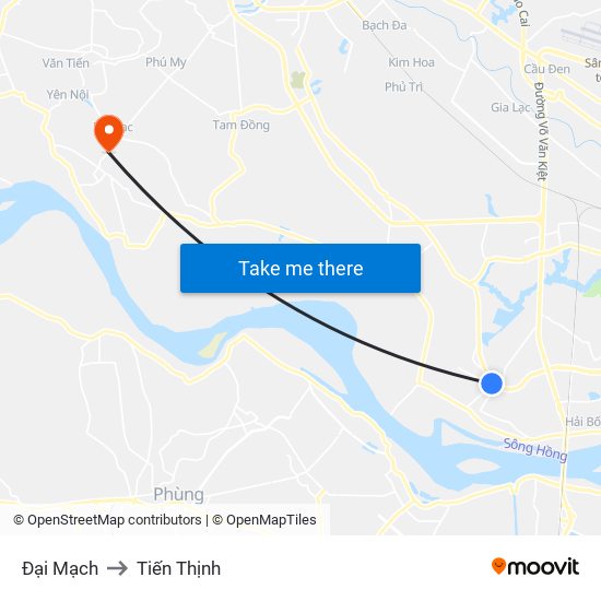 Đại Mạch to Tiến Thịnh map