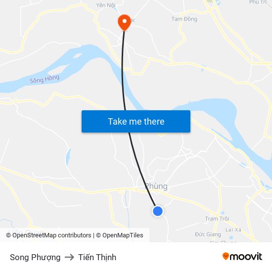 Song Phượng to Tiến Thịnh map