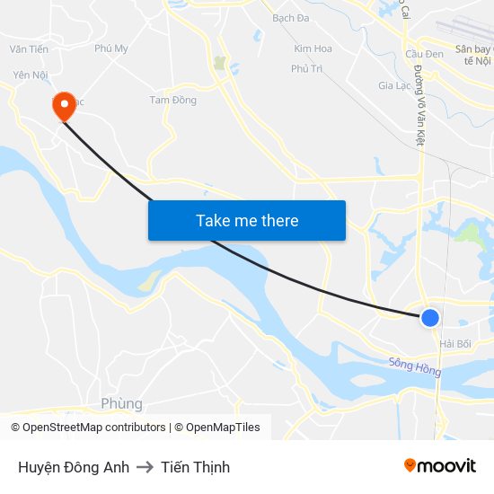 Huyện Đông Anh to Tiến Thịnh map