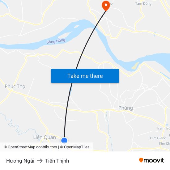 Hương Ngải to Tiến Thịnh map