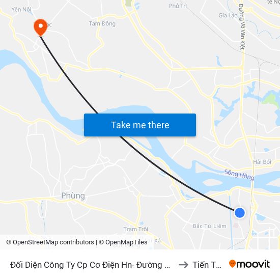 Đối Diện Công Ty Cp Cơ Điện Hn- Đường Đức Thắng to Tiến Thịnh map