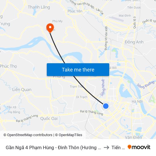 Gần Ngã 4 Phạm Hùng - Đình Thôn (Hướng Đi Khuất Duy Tiến)-Cột Sau to Tiến Thịnh map