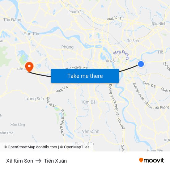 Xã Kim Sơn to Tiến Xuân map