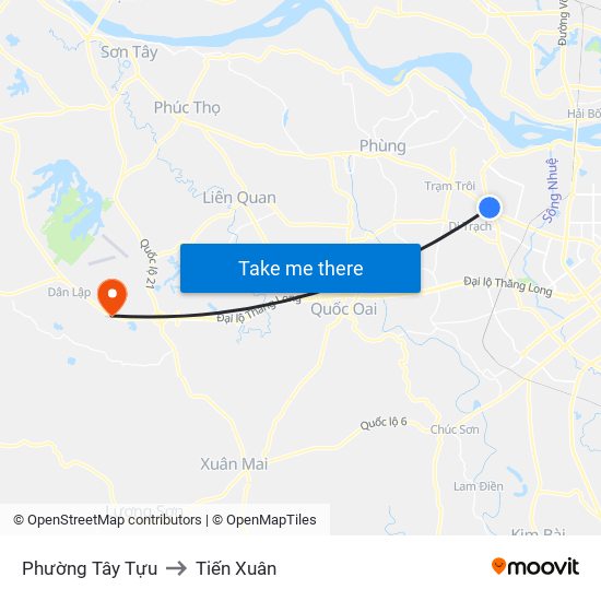 Phường Tây Tựu to Tiến Xuân map