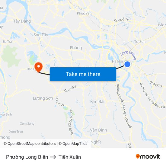 Phường Long Biên to Tiến Xuân map