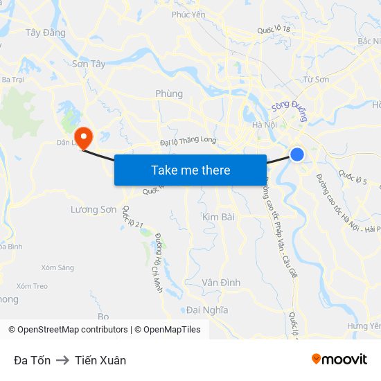 Đa Tốn to Tiến Xuân map