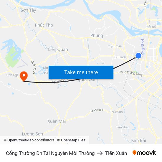 Cổng Trường Đh Tài Nguyên Môi Trường to Tiến Xuân map