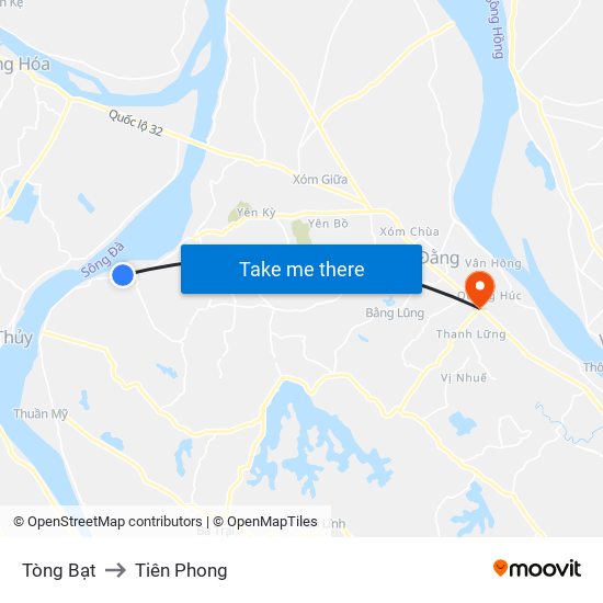 Tòng Bạt to Tiên Phong map