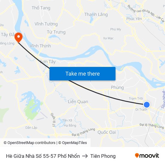 Hè Giữa Nhà Số 55-57 Phố Nhổn to Tiên Phong map