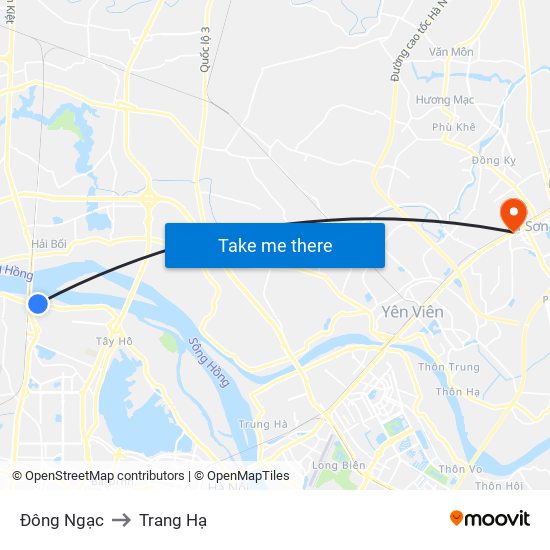 Đông Ngạc to Trang Hạ map