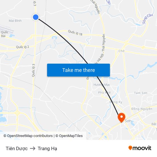 Tiên Dược to Trang Hạ map