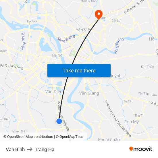 Văn Bình to Trang Hạ map