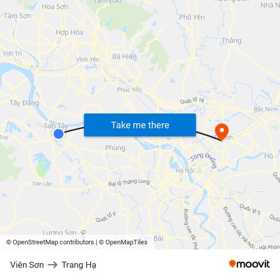 Viên Sơn to Trang Hạ map
