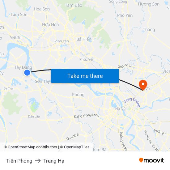 Tiên Phong to Trang Hạ map