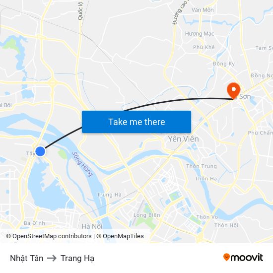 Nhật Tân to Trang Hạ map