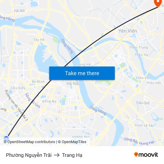 Phường Nguyễn Trãi to Trang Hạ map