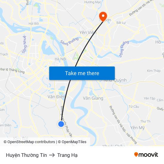 Huyện Thường Tín to Trang Hạ map