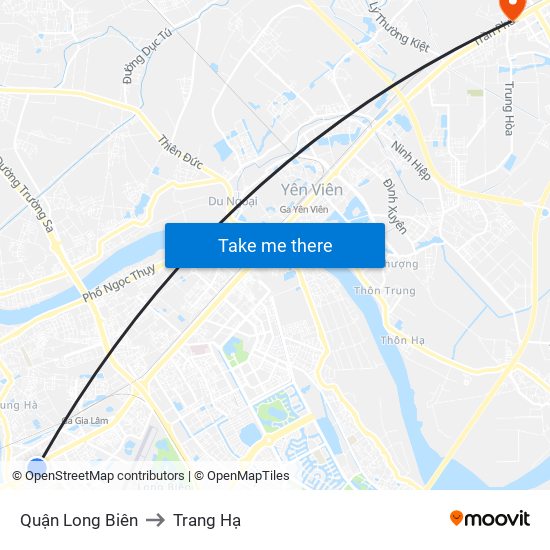 Quận Long Biên to Trang Hạ map