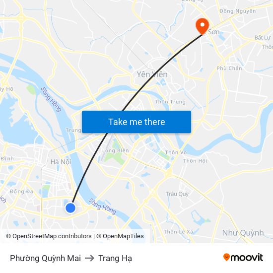 Phường Quỳnh Mai to Trang Hạ map