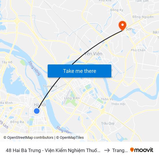 48 Hai Bà Trưng - Viện Kiểm Nghiệm Thuốc Trung Ương to Trang Hạ map