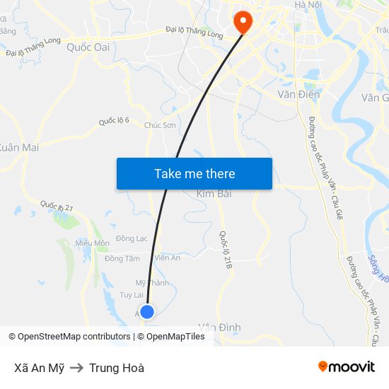 Xã An Mỹ to Trung Hoà map