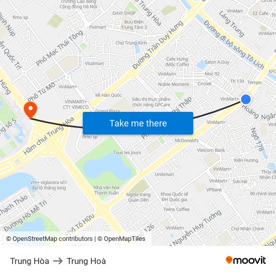 Trung Hòa to Trung Hoà map