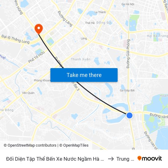 Đối Diện Tập Thể Bến Xe Nước Ngầm Hà Nội - Ngọc Hồi to Trung Hoà map