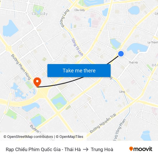 Rạp Chiếu Phim Quốc Gia - Thái Hà to Trung Hoà map