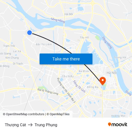 Thượng Cát to Trung Phụng map