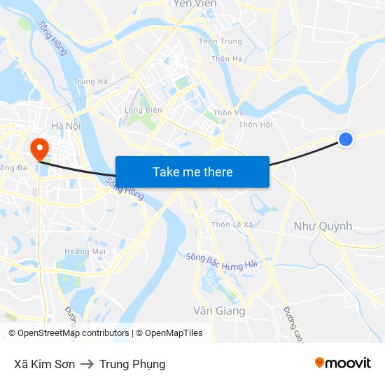Xã Kim Sơn to Trung Phụng map