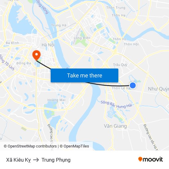 Xã Kiêu Kỵ to Trung Phụng map