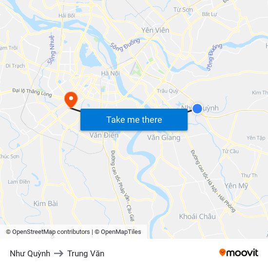 Như Quỳnh to Trung Văn map