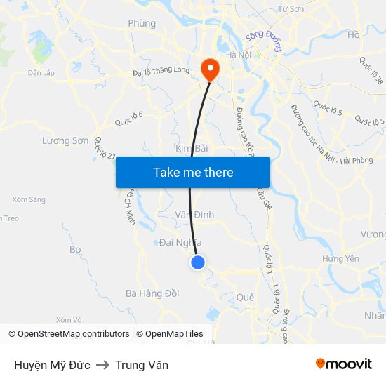 Huyện Mỹ Đức to Trung Văn map