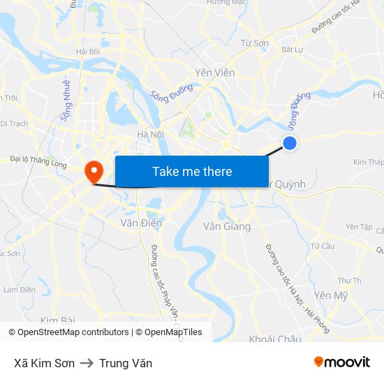 Xã Kim Sơn to Trung Văn map