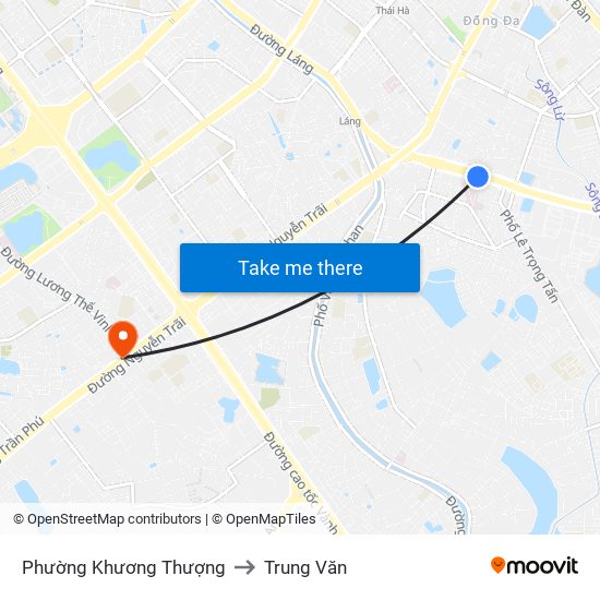 Phường Khương Thượng to Trung Văn map