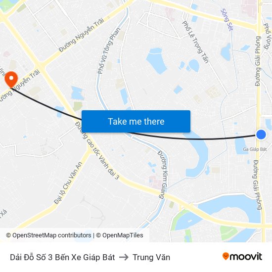 Dải Đỗ Số 3 Bến Xe Giáp Bát to Trung Văn map