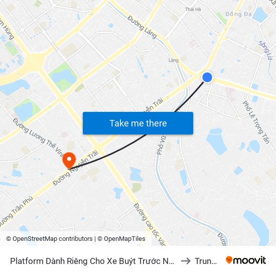 Platform Dành Riêng Cho Xe Buýt Trước Nhà 604 Trường Chinh to Trung Văn map