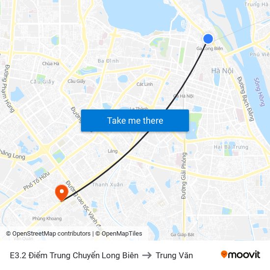 E3.2 Điểm Trung Chuyển Long Biên to Trung Văn map