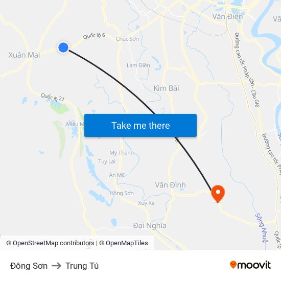 Đông Sơn to Trung Tú map